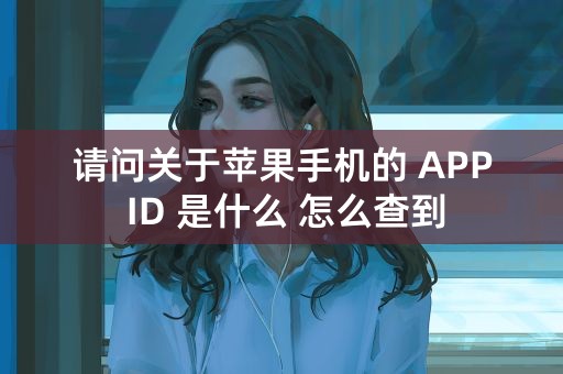 请问关于苹果手机的 APP ID 是什么 怎么查到