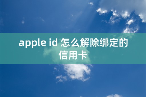 apple id 怎么解除绑定的信用卡