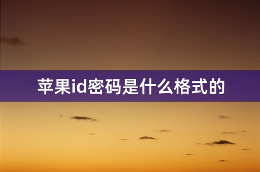 苹果id密码是什么格式的