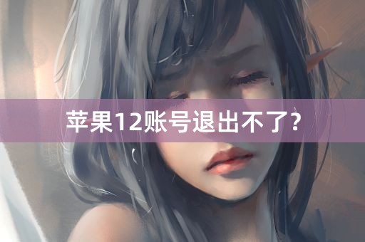 苹果12账号退出不了？