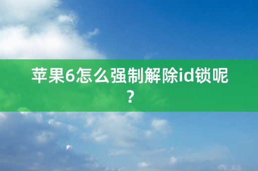 苹果6怎么强制解除id锁呢？