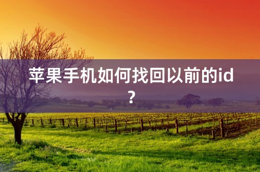 苹果手机如何找回以前的id？