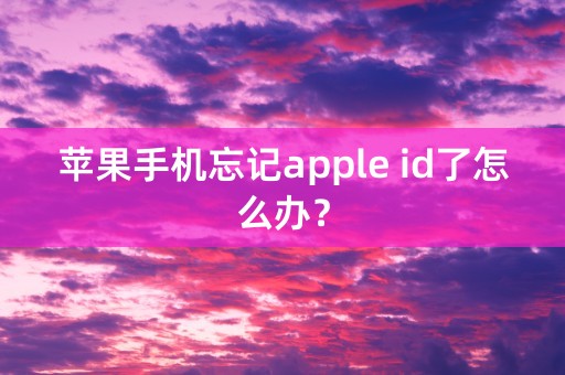 苹果手机忘记apple id了怎么办？