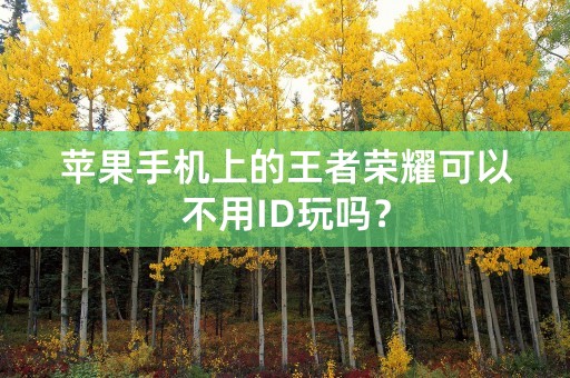 苹果手机上的王者荣耀可以不用ID玩吗？