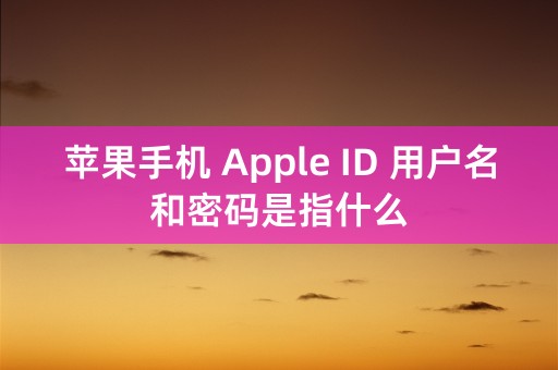 苹果手机 Apple ID 用户名和密码是指什么