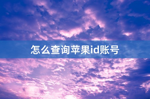 怎么查询苹果id账号