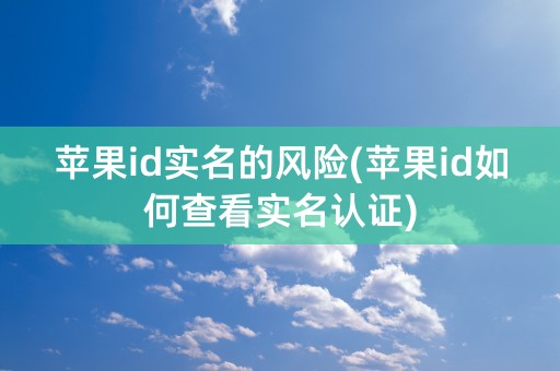 苹果id实名的风险(苹果id如何查看实名认证)