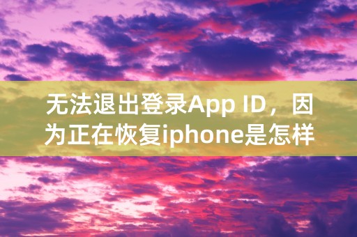 无法退出登录App ID，因为正在恢复iphone是怎样回事？