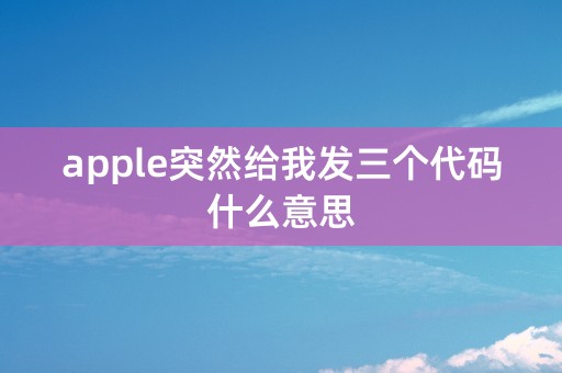 apple突然给我发三个代码什么意思