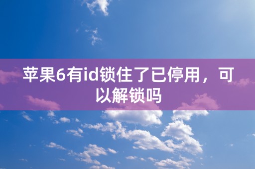 苹果6有id锁住了已停用，可以解锁吗