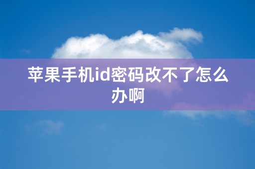 苹果手机id密码改不了怎么办啊