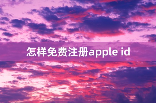 怎样免费注册apple id