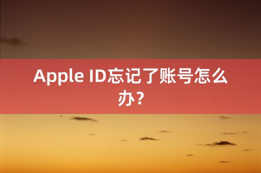 Apple ID忘记了账号怎么办？