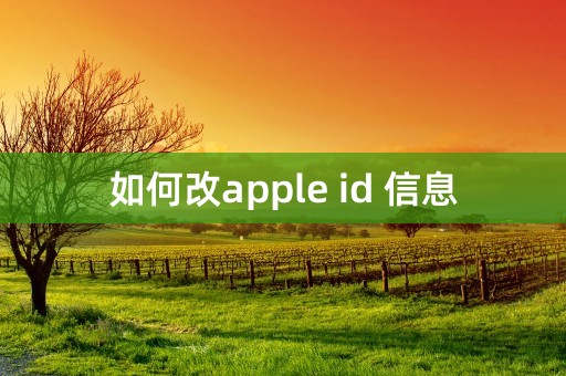 如何改apple id 信息