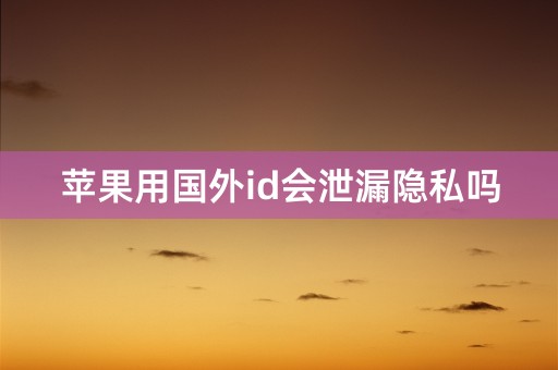 苹果用国外id会泄漏隐私吗