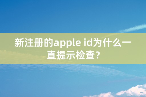 新注册的apple id为什么一直提示检查？