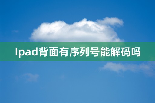 Ipad背面有序列号能解码吗