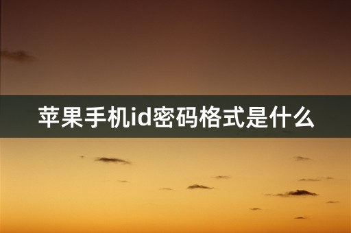 苹果手机id密码格式是什么