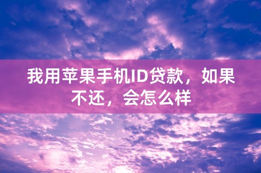 我用苹果手机ID贷款，如果不还，会怎么样