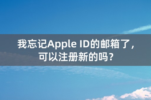 我忘记Apple ID的邮箱了，可以注册新的吗？