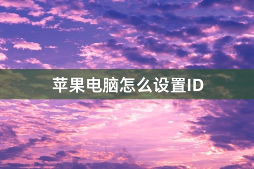 苹果电脑怎么设置ID