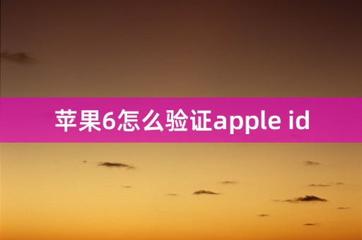 苹果6怎么验证apple id