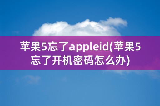 苹果5忘了appleid(苹果5忘了开机密码怎么办)