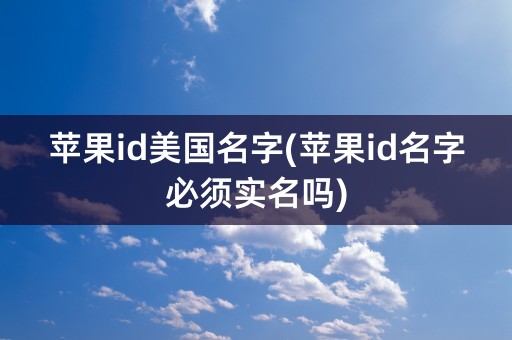 苹果id美国名字(苹果id名字必须实名吗)