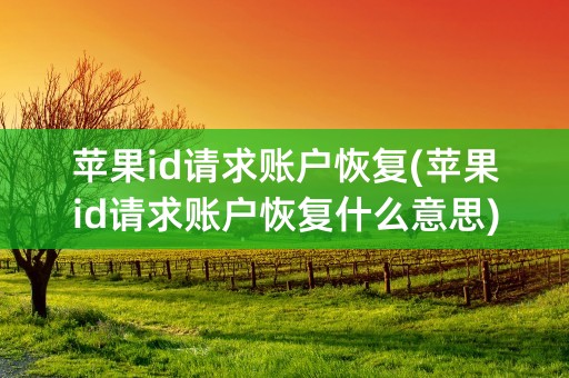 苹果id请求账户恢复(苹果id请求账户恢复什么意思)