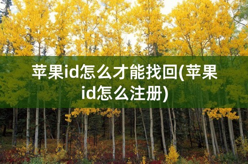 苹果id怎么才能找回(苹果id怎么注册)