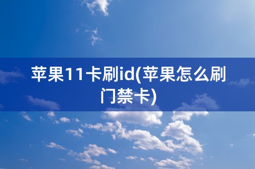 苹果11卡刷id(苹果怎么刷门禁卡)