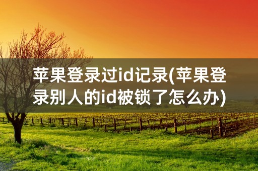 苹果登录过id记录(苹果登录别人的id被锁了怎么办)