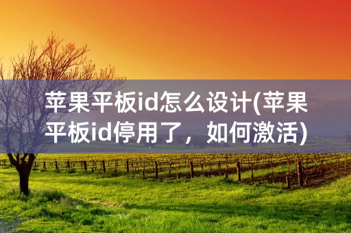 苹果平板id怎么设计(苹果平板id停用了，如何激活)