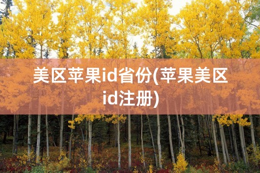 美区苹果id省份(苹果美区id注册)