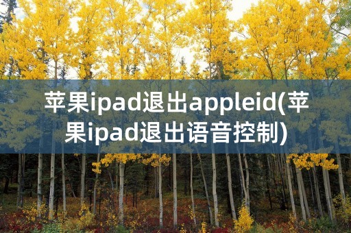 苹果ipad退出appleid(苹果ipad退出语音控制)