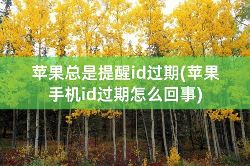 苹果总是提醒id过期(苹果手机id过期怎么回事)