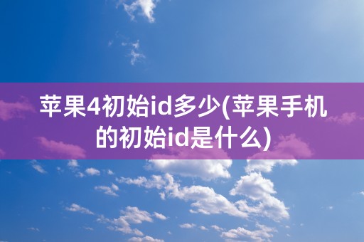 苹果4初始id多少(苹果手机的初始id是什么)