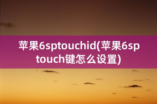 苹果6sptouchid(苹果6sptouch键怎么设置)