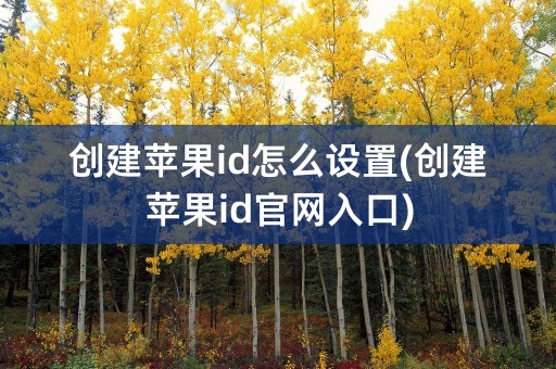 创建苹果id怎么设置(创建苹果id官网入口)