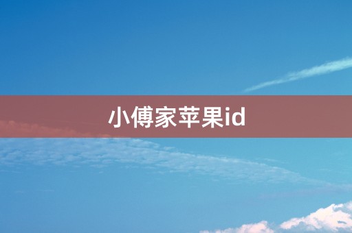 小傅家苹果id