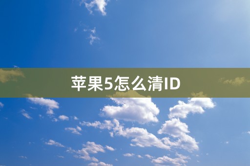 苹果5怎么清ID