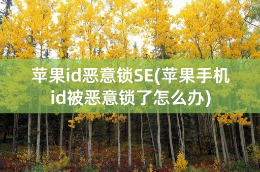 苹果id恶意锁SE(苹果手机id被恶意锁了怎么办)