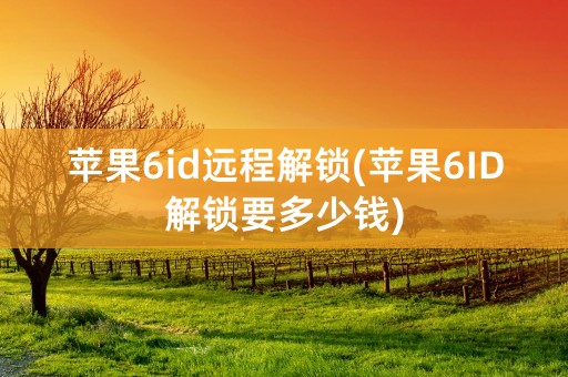 苹果6id远程解锁(苹果6ID解锁要多少钱)