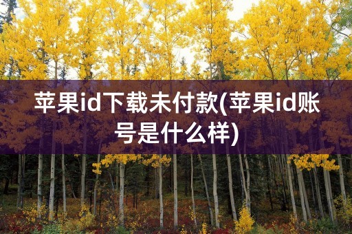 苹果id下载未付款(苹果id账号是什么样)