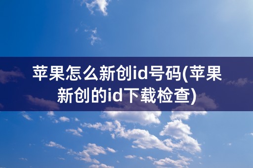 苹果怎么新创id号码(苹果新创的id下载检查)