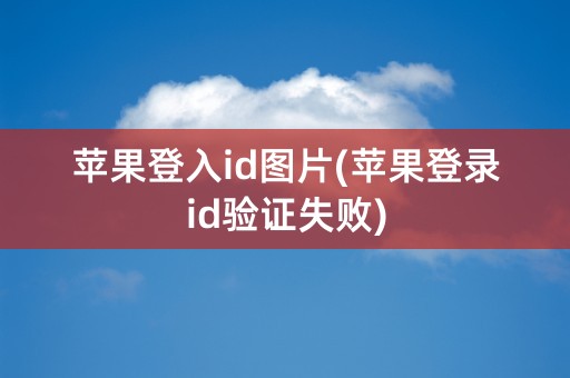 苹果登入id图片(苹果登录id验证失败)