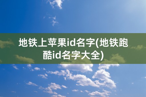 地铁上苹果id名字(地铁跑酷id名字大全)