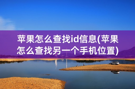 苹果怎么查找id信息(苹果怎么查找另一个手机位置)