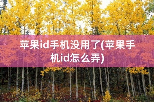 苹果id手机没用了(苹果手机id怎么弄)