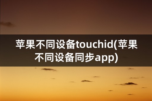 苹果不同设备touchid(苹果不同设备同步app)